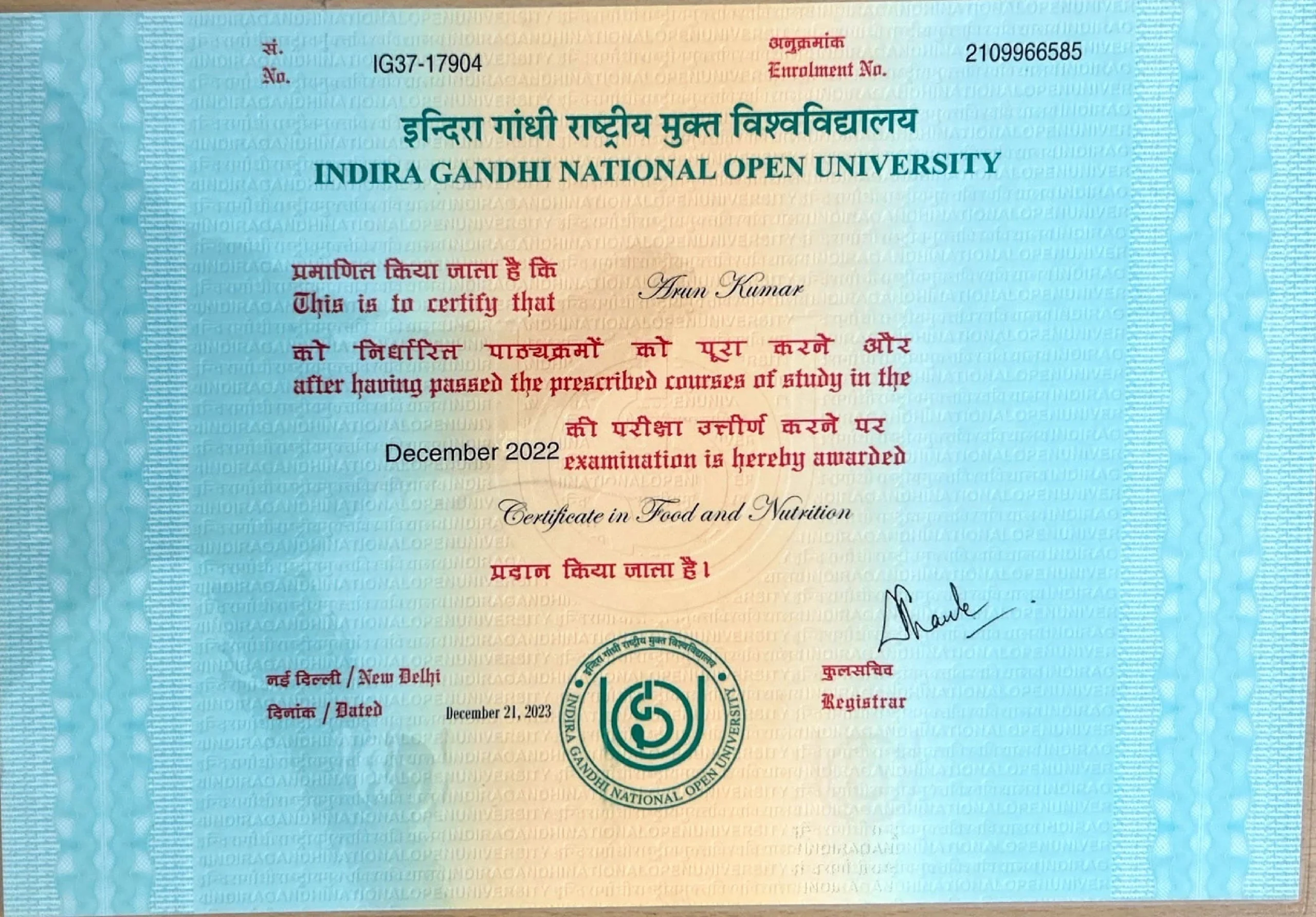CFN CERTIFICATE COLURED